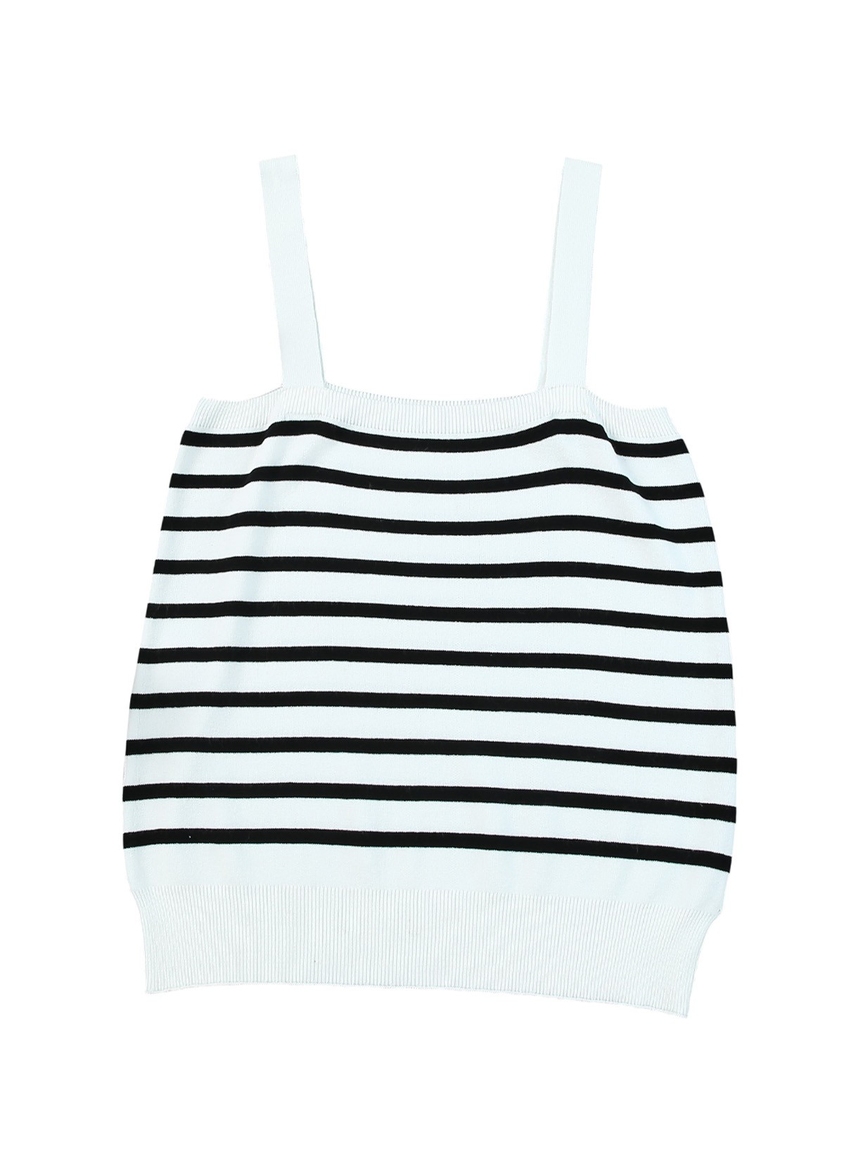 This stylish black and white striped tank top is your summer must-have. Soft knitted fabric, comfortable and breathable. Wear alone or in layers.