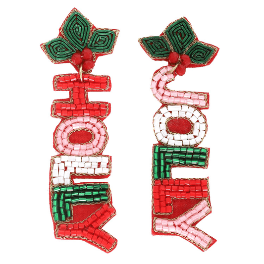 Holly Jolly Beaded Drop Earring