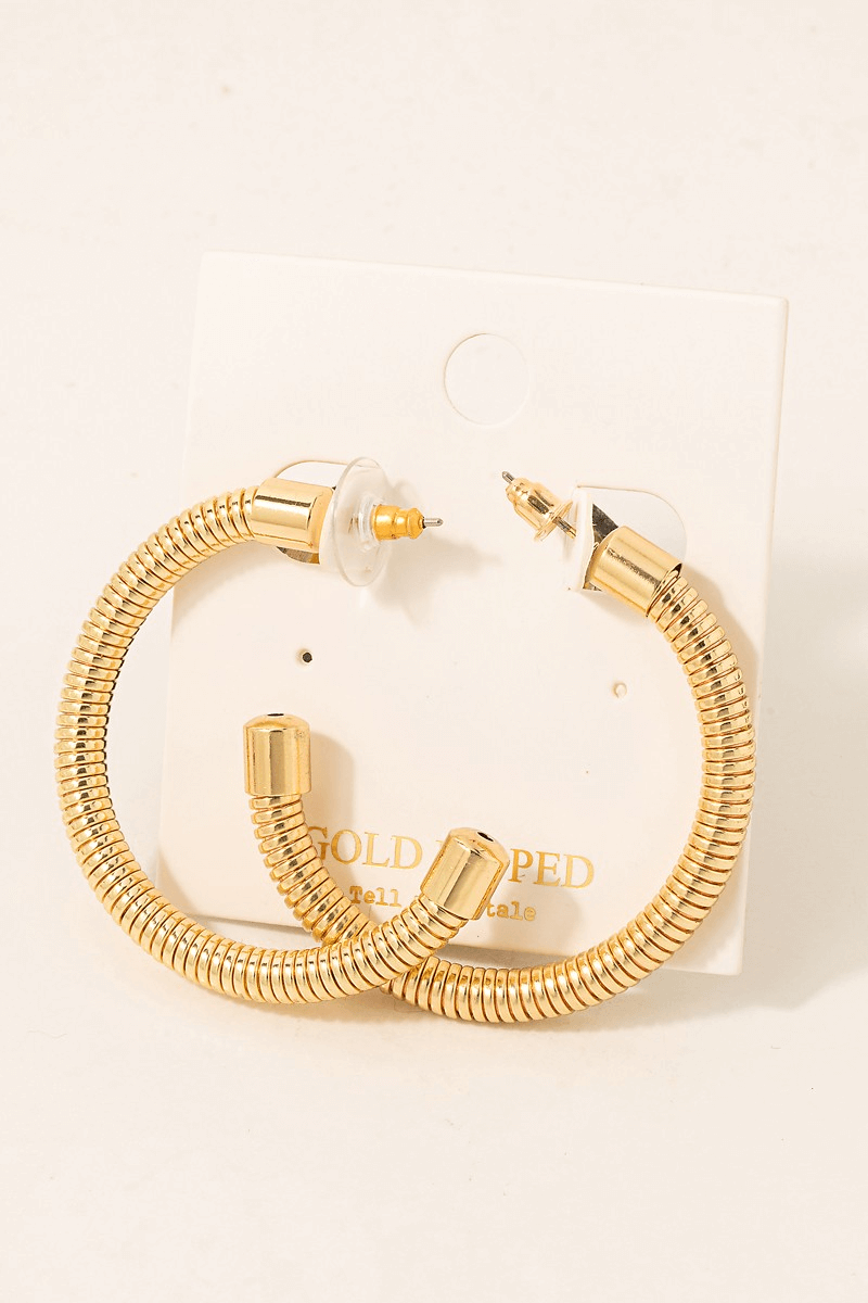 textured gold hoop earring